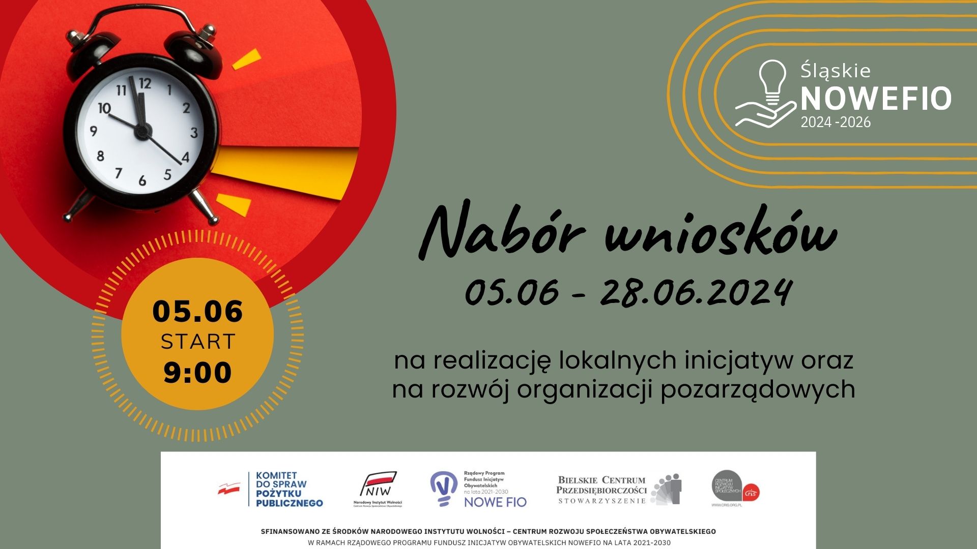 Zapraszamy do udziału w konkursie grantowym Śląskie NOWEFIO 2024-2026